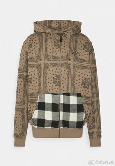 Mikina Karl Kani Patchwork Paisley Full Zip Dark Taupe L - 5