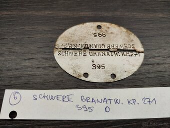ID vojenská osobní známka Wehrmacht - těžké minomety - 5