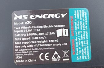 Elektrokoloběžka MS Energy e20 - Za levno, baterie na výměnu - 5