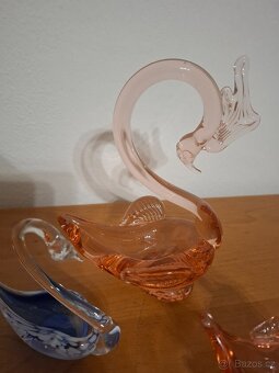 Hutní sklo labutě a ptáčci - 5