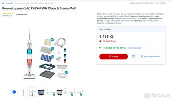 Rowenta parní čistič a vysavač RY8544WH Clean & Steam Multi - 5