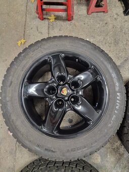 Alu Kola Porsche CAYENNE,zimní pneu 255/55/18,slušný stav - 5