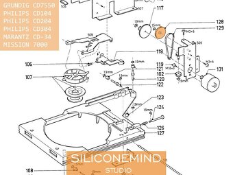 Ozubene kolo GRUNDIG CD7550, PHILIPS CD304 , MARANTZ CD-34 - 5