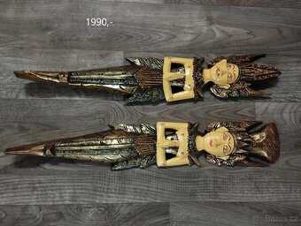 Ručně vyřezávané dřevěné sochy a masky ze Srí Lanky - 5