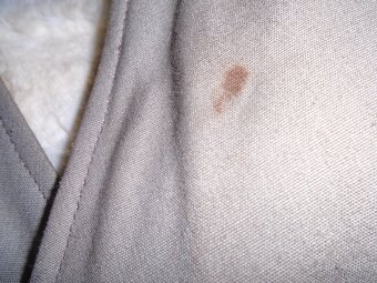 NOVÝ. Pracovní kabát s kožíškem asi králík, retro - 5