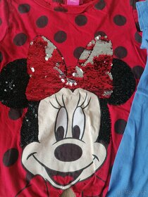 Krásné trička s krátkým rukávem s flitry, s MINNIE vel. 122 - 5