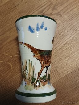 FAJÁNS RUČNĚ MALOVANÁ VÁZA MB SOLOGNE FRANCIE - 5