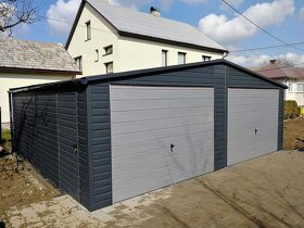 Plechová garáž 6x5, dvougaráž, dekor dřeva, Zahradní domek - 5