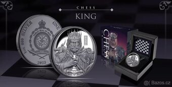 Stříbrná mince 1 Oz The King of Chess, 2023 Black PROOF - 5