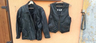 Kožená bunda a vesta vel. L - 5