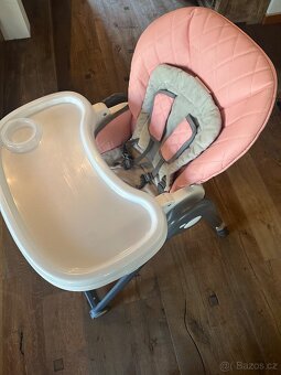 Jídelní židlička dětská růžová - 5