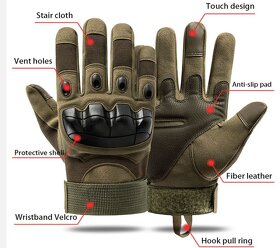 Taktické rukavice Military vel. XL (10) - 5