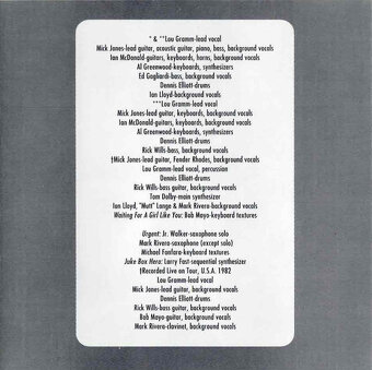 CD Foreigner – Records 1982 - 5