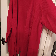 Krásný a velký červený svetrový kabátek, dvě kapsy cca 4-5XL - 5