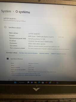 prodám herní notebook victus hp amd ryzen-7 16gb ram - 5