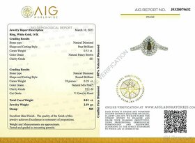 14K prsten s diamanty 0,81ct - certifikát AIG - 5