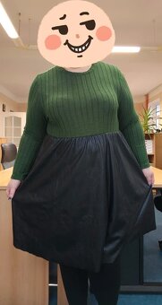 Šaty s koženkovou sukní vel. 48 - 5