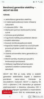 Benzínový generátor elektřiny - HECHT GG 950 - 5