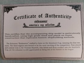 Dřevěný model lodi Endeavour 1934 - 5