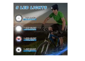 Čepice 4v1 LED osvětlení + přehrávač + hands free - 5