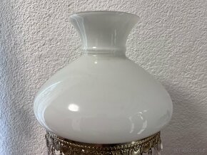 Stolní lampa s ověsky sklo a kov bílé stínidlo - 5
