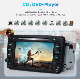 7" autorádio HD / DVD / CD / BT / GPS pro Mercedes CLK W209 - 5