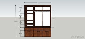 Skříň 180×220×60 cm – masivní dýha buk, olej BIOFA Nuss Brau - 5