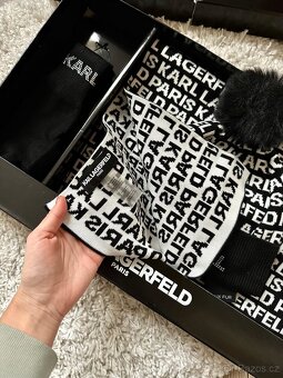 KARL LAGERFELD SADA ZIMNÍ ČEPICE, ŠÁLA A RUKAVICE - 5