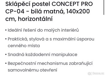 Sklápěcí postel s matrací - 5