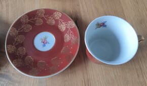 Kávový či čajový porcelánový servis JSK zlacený - 5