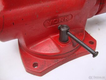 Svěrák YORK 125mm červený zachovalý otočná základová deska - 5