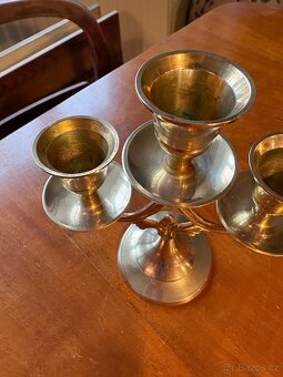 Starožitný mosazný svícen - 5