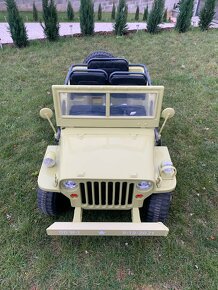 Dětský elektricky vojenský Jeep Willys 4x4 béžový - 5