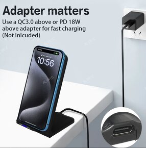 Bezdrátová nabíječka ALYNIC,iPhone12-15,Samsung,Xiaomi - 5
