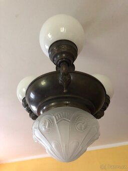 Starožitný krásný lustr (asi secesní) - 5