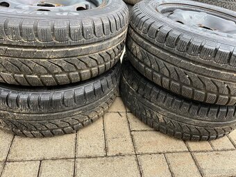 4x plechové disky 5x100 R14, zimní pneu - 5