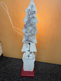 Dřevěná vánoční dekorace svítící sněhulák - 5