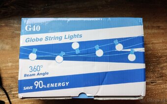 LED solární řetěz s žárovkami, 10x E12 LED - 5