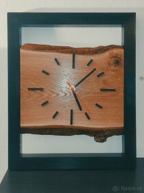 Dekorační dřevěné hodiny, dub, 40x33 - 5