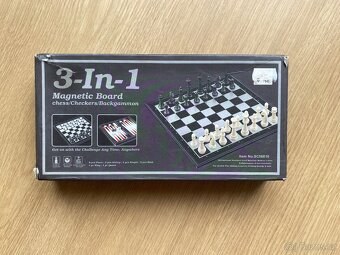 Magnetická šachová souprava 3v1 – šachy, dáma, backgammon - 5