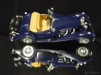 Mercedes 500 K Roadster modrý Bburago 1/18 - 1/20 - 5