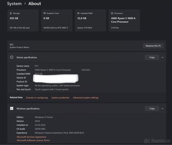 Herní/pracovní PC, 3060ti, ryzen 5 - 5