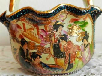 RETRO ČÍNSKÝ BOHATĚ ZDOBENÝ KOŠÍK S UCHEM - 5