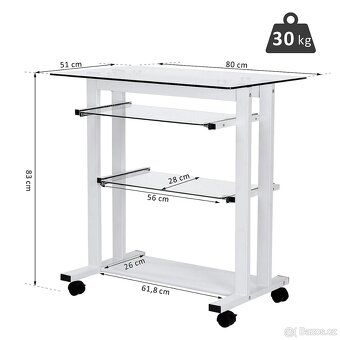 Skleněný stůl pro PC - 5