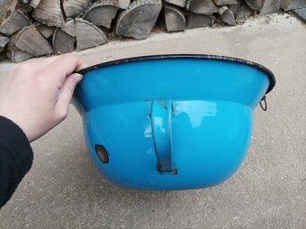 Smaltovaný modrý vandlík, průměr 37 cm - 5