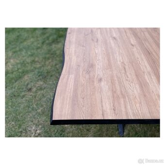 Jídelní stůl Barkos 180x100 – dubová dýha, kovové nohy - 5
