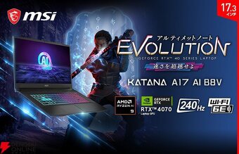 17,3" 240HZ_MSI KATANA A17 AI_R9 8945HS_RTX 4070 8GB - 5