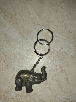 Přívěsek na klíče, kabelku, slon kovový - 5