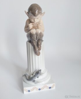 Porcelánová figura - faun a ještěrka - Kodaň - 5
