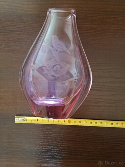 Starožitná růžová váza - 5